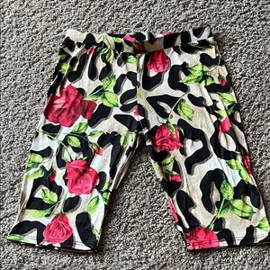 Floral and Animal Print Biker Shorts